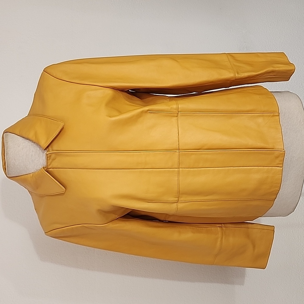 Pendleton Jacket 100% Leather Mustard Yellow Size M - Picture 13 of 16